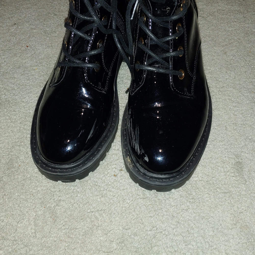 Black Patent Leather Boots
